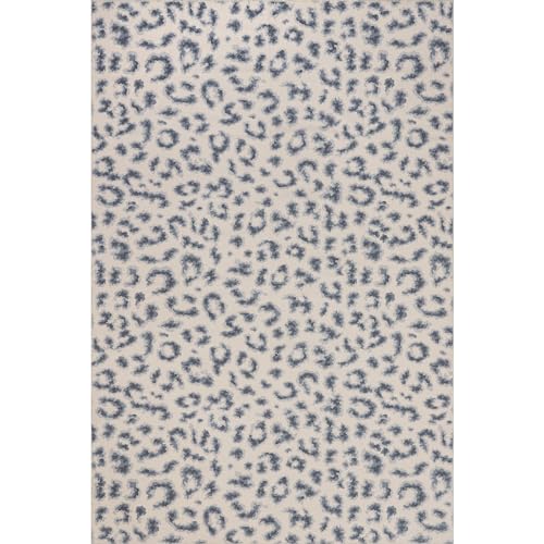 nuLOOM Mason Machine Washable Contemporary Leopard Print Area Rug, 4' x 6', Grey, Rectangular, 0.1" Thick