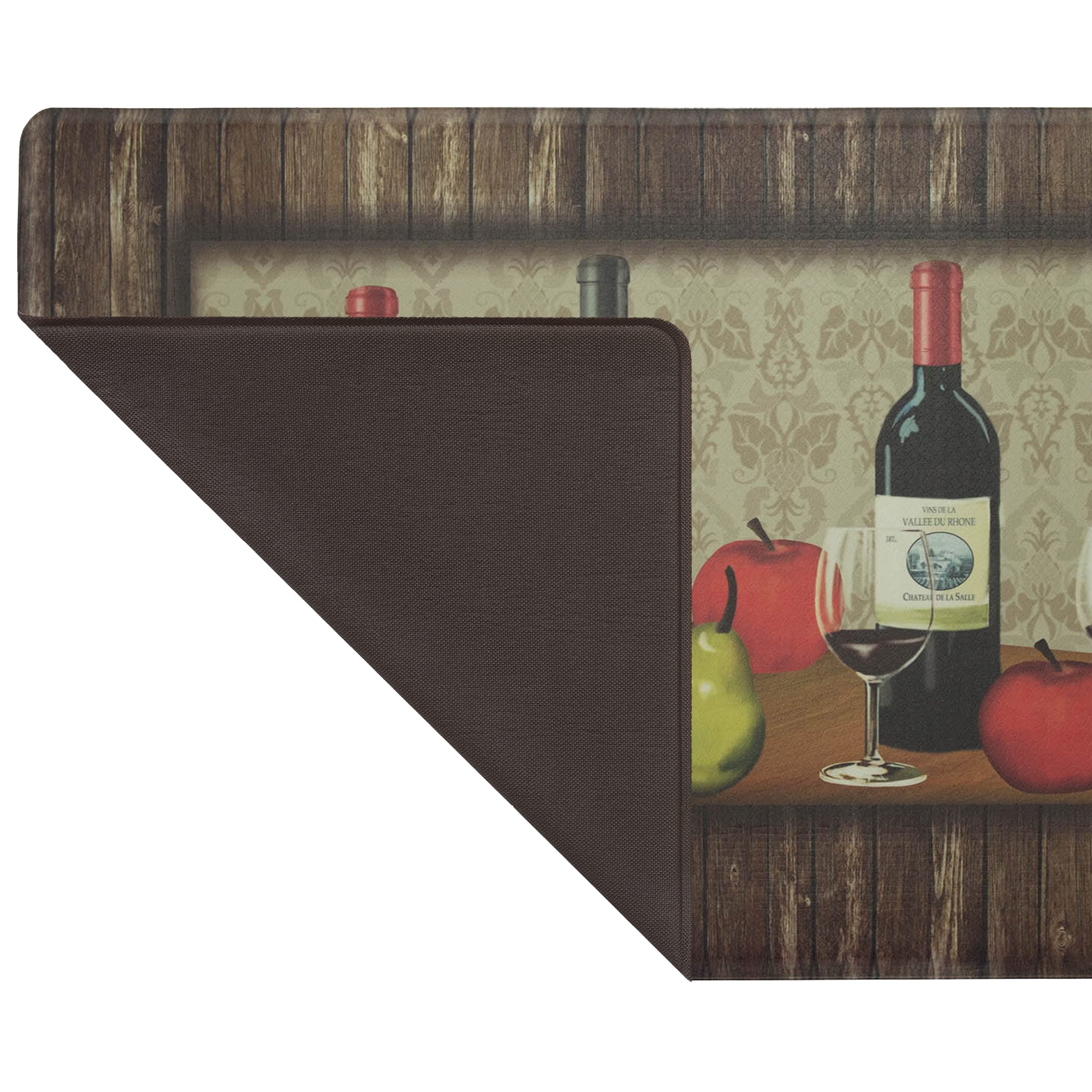 Chef Gear - Anti-Fatigue Kitchen Mat, Novelty Design, Cushioned Comfort Chef Mat, Standing Relief & Support| Skid-Resistant, Measures 18" x 30", Sophisticated Wine Design