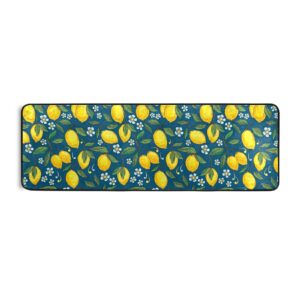 chifigno tropical pattern yellow lemon rugs non slip doormat for living room/kitchen/bathroom 2'x6'