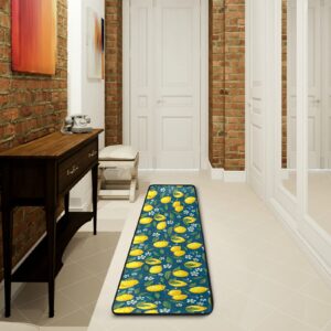 CHIFIGNO Tropical Pattern Yellow Lemon Rugs Non Slip Doormat for Living Room/Kitchen/Bathroom 2'x6'