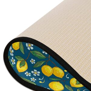 CHIFIGNO Tropical Pattern Yellow Lemon Rugs Non Slip Doormat for Living Room/Kitchen/Bathroom 2'x6'