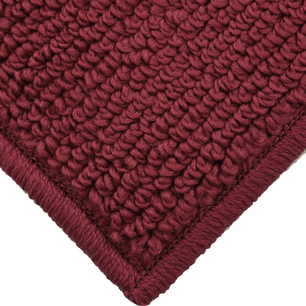 Marina Decoration Decor Luxury Non-Slip Rubber Backing Safety Soft Runner Area Carpet Floor Area Rug Indoor Interior Accent Decorative Mat, Burgundy Color Diamond Design, 26 x 45 Inch