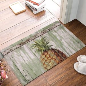 door mat for bedroom decor, retro pineapple on wood floor mats, holiday rugs for living room, absorbent non-slip bathroom rugs home decor kitchen mat area rug 18x30 inch