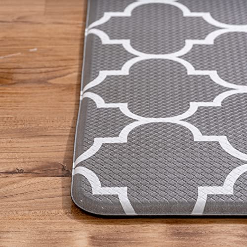 KitchenLit Kitchen Mat (2 PCS), Cushioned Anti Fatigue Kitchen Rug, Stainproof Kitchen Rugs and Mats Non Skid Washable, Memory Foam Kitchen Rug Set, Heavy Duty Black Rugs for Kitchen, Office