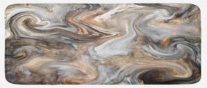 ambesonne marble kitchen mat, retro style paintbrush colors in marbling texture watercolor artwork, plush decorative kitchen mat with non slip backing, 47" x 19", sand brown