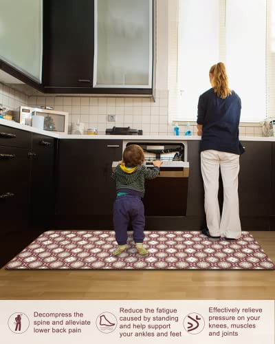 Artnice Kitchen Rugs, Kitchen Rug Set 2 Piece Kitchen Runner Rug Kitchen Floor Mat, Cushioned Anti Fatigue Kitchen Mat Non Skid Waterproof 0.47" Comfort Standing Kitchen Rug, 20"x31.5"+20"x47.2"