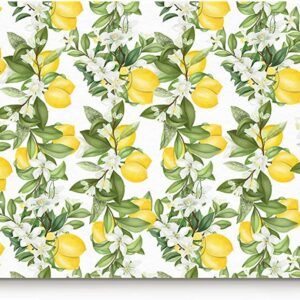 Summer Lemon Green Leaves Bathroom Rugs Soft Bath Rugs Non Slip, Washable Cover Floor Rug Absorbent Carpets Floor Mat Home Decor for Kitchen Bedroom (16x24)