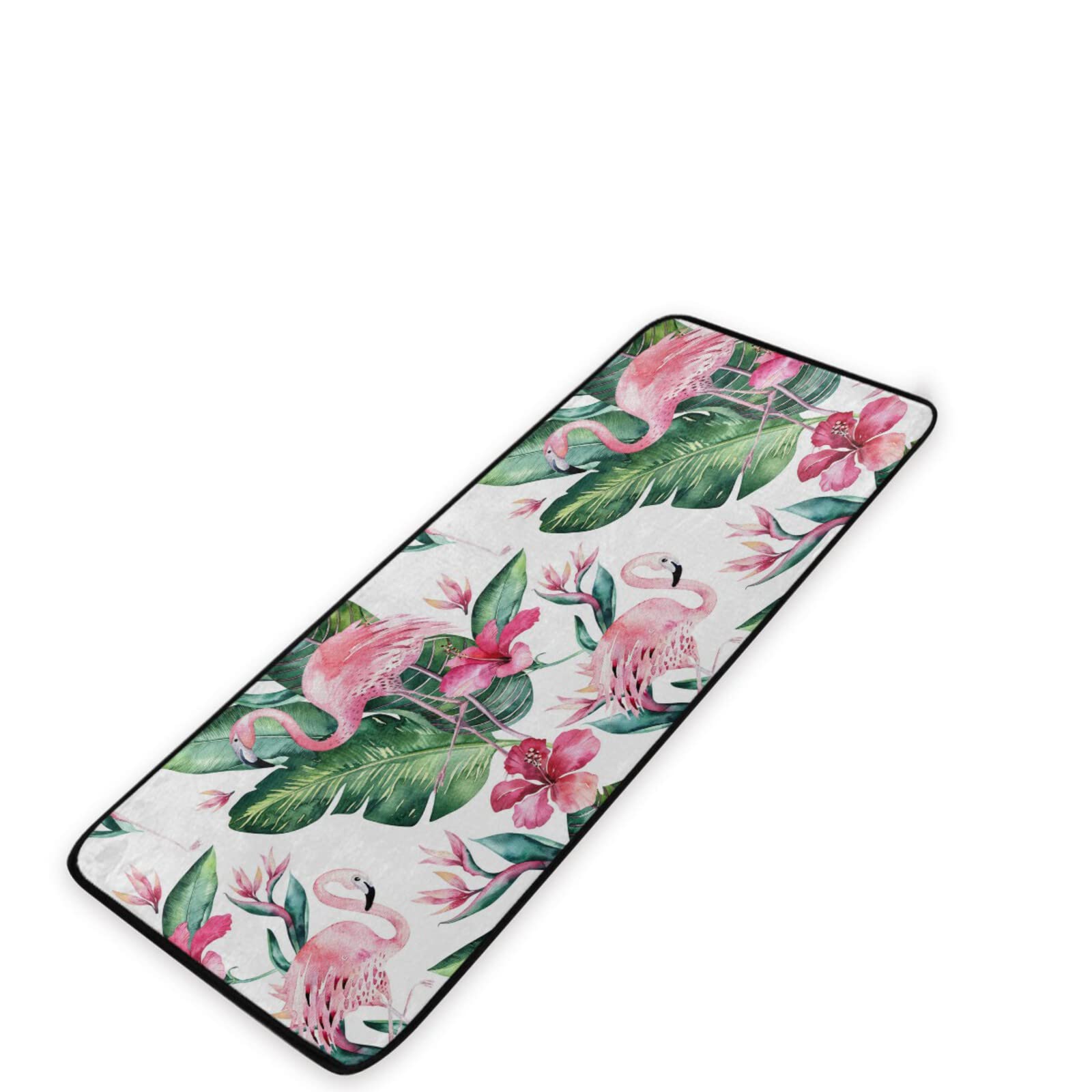 Flamingo Kitchen Rug Pink Kitchen Mats Floor Tropical Bird Soft Non Slip Anti Fatigue Bath Rug Runner Doormats Carpet for Home Decor 39 X 20 in