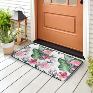 Flamingo Kitchen Rug Pink Kitchen Mats Floor Tropical Bird Soft Non Slip Anti Fatigue Bath Rug Runner Doormats Carpet for Home Decor 39 X 20 in