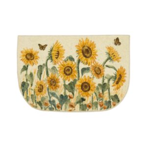 mohawk home fall sunflowers casual floral golden yellow 1' 8" x 2' 6" kitchen mat perfect for living room, dining room, office