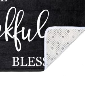 Thankful Grateful Blessed Kitchen Rug 40 x 20 Inch Non-Slip Cushioned Comfort Entryway Door Mats Perfect Carpet for Home Decor
