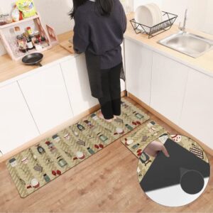 super absorbent kitchen mats for floor ultra thin for summer using set of 2, rubber backing carpet rugs mat cushioned, quick dry floor mats, machine washable laundry room rug…