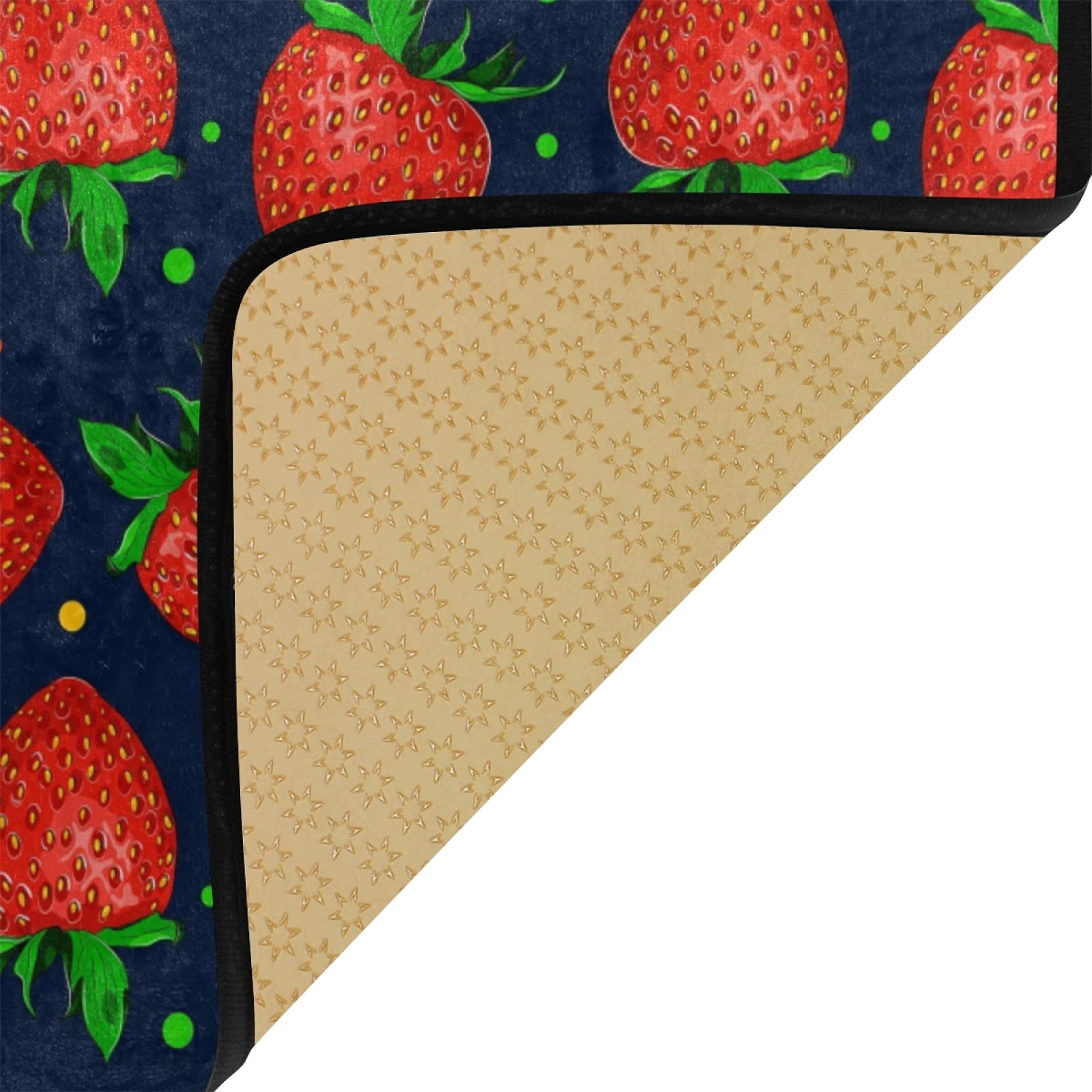 YiGee Fruit Strawberry Kitchen Rug Mat Runner, Washable Waterproof Anti Fatigue Non Slip Memory Foam Rubber Backing Comfort Standing for Floor Home Office Laundry 39x20 In, Multi, Large, (B02D19028)