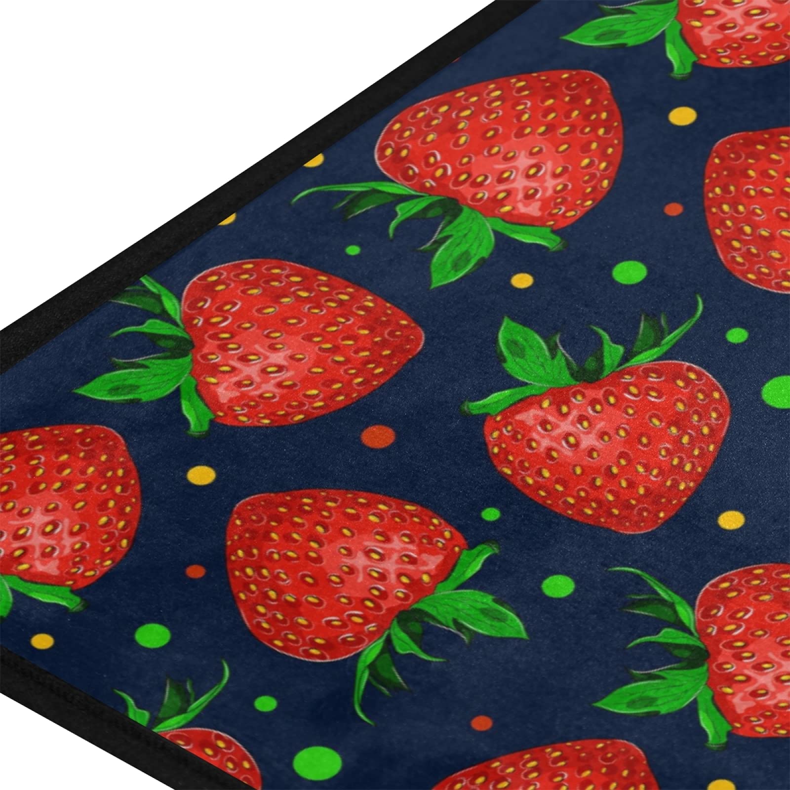 YiGee Fruit Strawberry Kitchen Rug Mat Runner, Washable Waterproof Anti Fatigue Non Slip Memory Foam Rubber Backing Comfort Standing for Floor Home Office Laundry 39x20 In, Multi, Large, (B02D19028)