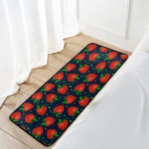 YiGee Fruit Strawberry Kitchen Rug Mat Runner, Washable Waterproof Anti Fatigue Non Slip Memory Foam Rubber Backing Comfort Standing for Floor Home Office Laundry 39x20 In, Multi, Large, (B02D19028)