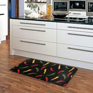 susiyo Anti fatigue Kitchen Mat Red Green Yellow Chili Pepper Kitchen Floor Mat Non Slip Kitchen Rugs Cushioned Comfort Standing Mat Area Rugs Indoor Outdoor Entry Rug Floor Carpet?for Home 39x20 in