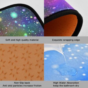 Colorful Galaxy Kitchen Mat [2 PCS] Cushioned Anti-Fatigue Kitchen Rug, Waterproof Non-Slip Kitchen Mats and Rugs Set for Kitchen, Floor Home, Office, Sink, Laundry,19.7"x47.2"+19.7"x27.6"