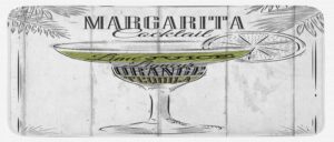 ambesonne cocktail kitchen mat, ingredients of margarita sketch lime juice liqueur orange and tequila, plush decorative kitchen mat with non slip backing, 47" x 19", grey white apple green