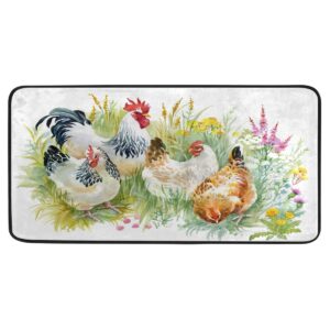 chicken and rooster kitchen mat rugs cushioned chef soft floor mats washable doormat bathroom runner area rug carpet