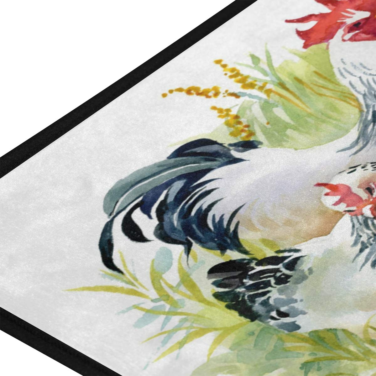 Chicken and Rooster Kitchen Mat Rugs Cushioned Chef Soft Floor Mats Washable Doormat Bathroom Runner Area Rug Carpet