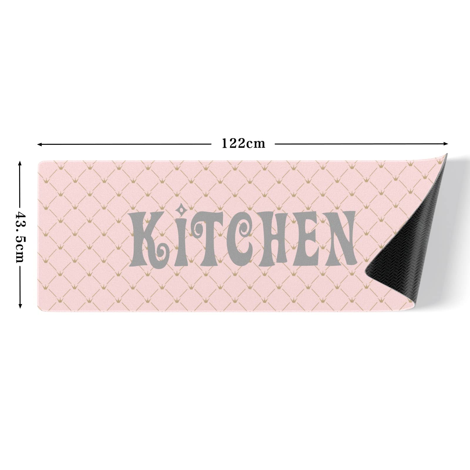 BEYODD Pink Personalized Kitchen Mat and Rug, Custom Floor Mat Anti-Slip Rugs for Kitchen, Floor Home, Office, Sink, Laundry, 48x17 inches