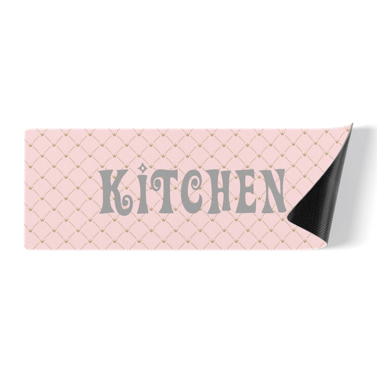 BEYODD Pink Personalized Kitchen Mat and Rug, Custom Floor Mat Anti-Slip Rugs for Kitchen, Floor Home, Office, Sink, Laundry, 48x17 inches