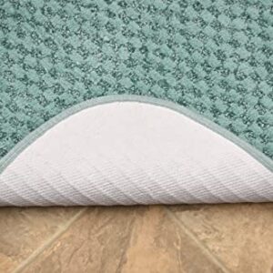 Garland Rug Cabernet Nylon Washable Bath Rug, 3-Piece Rug Set, Sea Foam