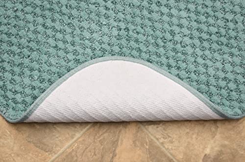 Garland Rug Cabernet Nylon Washable Bath Rug, 3-Piece Rug Set, Sea Foam