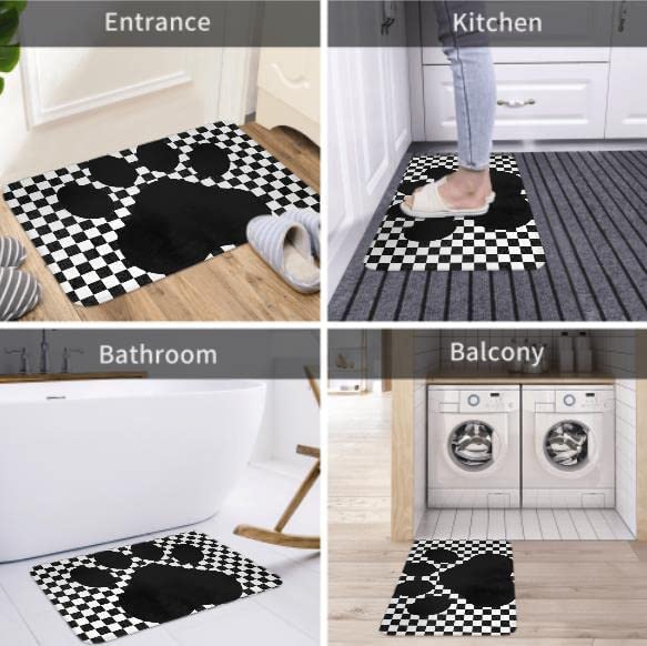 Animal Owl Flower Kitchen Rug Mat Non Slip Anti Fatigue Standing Mat Runner Rug Washable for Kitchen Bathroom, 16x24 Inch