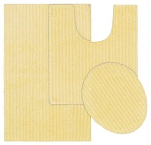 garland rug sheridan. plush washable nylon bath rug, 3-piece rug set, rubber ducky yellow