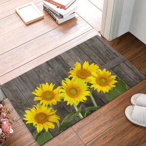 door mat for bedroom decor, sunflower floor mats, holiday rugs for living room, absorbent non-slip bathroom rugs home decor kitchen mat area rug 18x30 inch