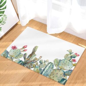 Door Mat for Bedroom Decor, Cactus Floor Mats, Holiday Rugs for Living Room, Absorbent Non-Slip Bathroom Rugs Home Decor Kitchen Mat Area Rug 18x30 Inch