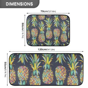 Pineapples Kitchen Rugs and Mat 2 Pieces Set Cushioned Anti Fatigue Kitchen Mat Non Slip Doormat Runner Carpet Washable Farmhouse Decor for Kitchen Floor Home Office Laundry