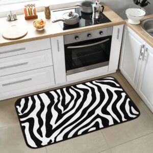 Animal Zebra Print Long Floor Mat Washable Area Rug Pads Kitchen Rug Doormat Carpet for Living Room Indoor Outdoor Bathroom Entryway