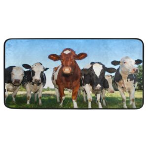 moyyo kitchen mat cute cow kitchen rug mat anti-fatigue comfort floor mat non slip oil stain resistant easy to clean kitchen rug bath rug carpet for indoor outdoor doormat