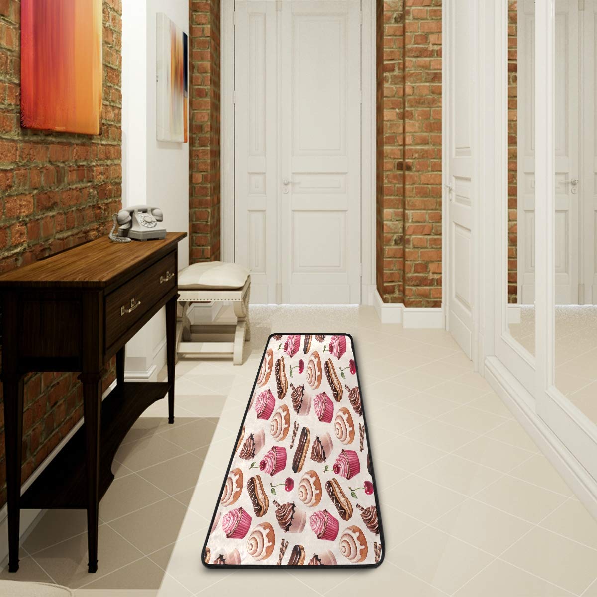 Cup Cake Chocolates Kitchen Rug Runner Non Slip Area Mat Bath Rugs for Bathroom Kitchen Entryway Shaggy Rug Soft Bedroom Carpet 72"x 24"