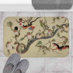 bath mat frog japanese home decor durable welcome front door mats entryway rugs non-slip floor mat entrance rugs bath rug kitchen rugs 18 x 30 in