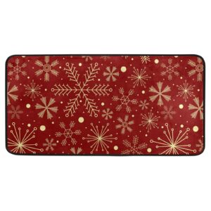christmas rugs christmas snowflakes on dark red rugs for kitchen bathroom christmas decorative doormat small carpet mat 39 x 20 inch