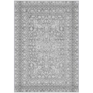gelpro nevermove machine-washable bella persian kitchen rug 24" x 34" light grey