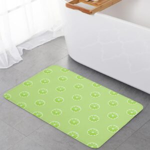 Kitchen Rugs and Mats Summer Farm Lemons 2 Piece Comfort Standing Floor Mat Non Slip Absorbent Doormats for Laundry/Bathroom/Bedroom Decor Pastoral Fruits on Green