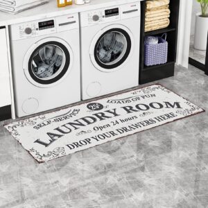 convinced8 Laundry Room Mat Laundry Room Rug Cushioned Anti Fatigue Anti-Slip Farmhouses Kitchen Floor Mats for Bathroom Laundry Room Sink Decorative Accessories (C) 47.2 x15.7in/23.6 X15.7in