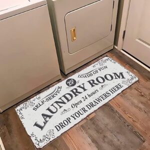 convinced8 Laundry Room Mat Laundry Room Rug Cushioned Anti Fatigue Anti-Slip Farmhouses Kitchen Floor Mats for Bathroom Laundry Room Sink Decorative Accessories (C) 47.2 x15.7in/23.6 X15.7in