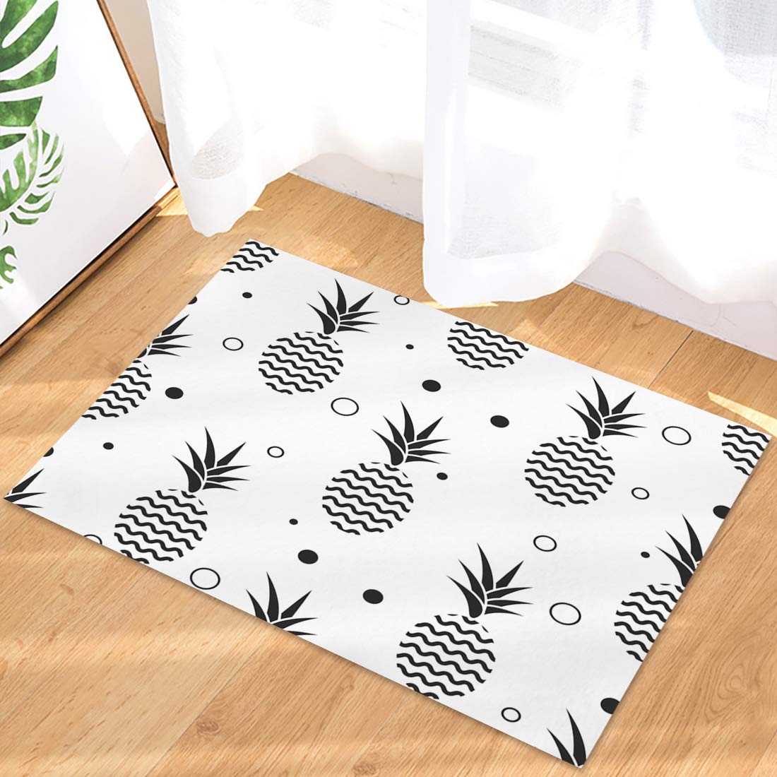 Door Mat for Bedroom Decor, Simple Pineapple Floor Mats, Holiday Rugs for Living Room, Absorbent Non-Slip Bathroom Rugs Home Decor Kitchen Mat Area Rug 18x30 Inch