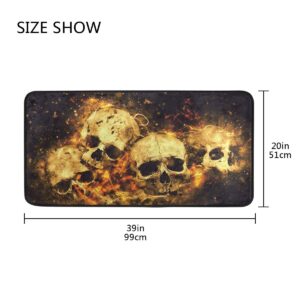 susiyo Kitchen Mat Horror Skulls Bones Kitchen Rug Mat Anti-Fatigue Comfort Floor Mat Non Slip Oil Stain Resistant Easy to Clean Kitchen Rug Bath Rug Carpet for Indoor Outdoor Doormat