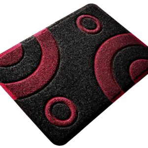 Smartcatcher Mats Bullseye Anti-Fatigue Standing Kitchen Mats Cushioned, 36 X 24, Black And Red Wine