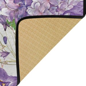 Christmas Kitchen Rugs Purple Hydrangea Lavender Non Slip Soft Kitchen Mats Floor Anti Fatigue Bath Rug Runner Doormats Carpet for Xmas Home Decor 39" X 20"