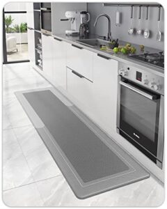 color g kitchen floor mat runner non slip 17.3"x78.7", anti fatigue mats for kitchen floor cushioned kitchen mat comfort for standing, grey kitchen mat waterproof in front of sink, stove, laundry