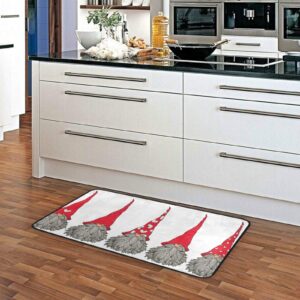 Kitchen Rug Runner Cute Gnomes Christmas Pattern Doormat Bath Area Rugs Non Slip Rugs for Bathroom Kitchen Indoor 39" X 20"