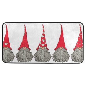 Kitchen Rug Runner Cute Gnomes Christmas Pattern Doormat Bath Area Rugs Non Slip Rugs for Bathroom Kitchen Indoor 39" X 20"