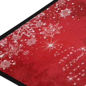 AGONA Anti Fatigue Kitchen Mat Christmas White Snowflakes Red Kitchen Floor Mat Winter Soft Standing Mats Absorbent Area Rugs Non Slip Kitchen Rugs Christmas Doormats Carpet for Christmas Home Decor